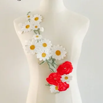 Giyim için moda Çiçek Yamalar Giyim Parches Bordados Flores Yama Bez Etiket için Nakış Çiçek Yamalar Aplike