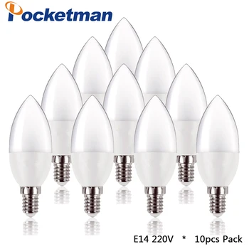 10 adet/Lot Mum Ampul E14 220V Lamba Kapalı Işık LED güç kaynağı MOBİL Ev Dekorasyonu İçin Avize Sıcak Soğuk Beyaz LED