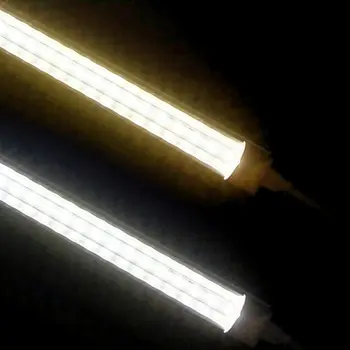 V T8 LED Tüp Lamba 4ft kuyrugu 197 8 Tüp Entegre Şeklinde T8 Fikstür BİZİ Floresan Tüpler Işık Soğutucu Kapı Aydınlatma LED Stok