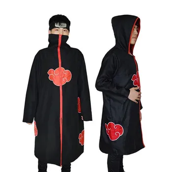 Erkekler ve kadınlar için yetişkin Naruto Akatsuki Pelerin cosplay Kostüm Naruto Uchiha Itachi cosplay Cadılar Bayramı Kostümü
