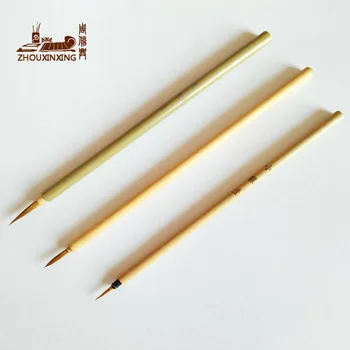 6Pcs/Suluboya Fırçası Gelincik Saç Suluboya Fırçası yeşil Bambu Sanatçı Boya Fırçaları Kafa Kanca Çizgi Kalem Tasvir kalem Yuvarlak Set