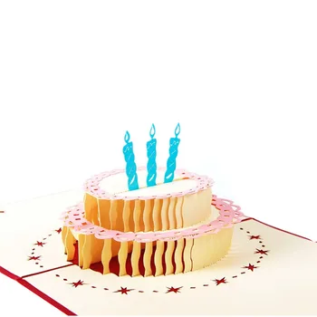 3D Tebrik Kartı teşekkür Ederim Mutlu Doğum günü Pastası Sevgililer Günü el Yapımı Y102 Pop-Up