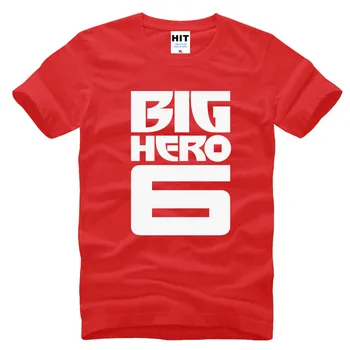 Çizgi Film Big Hero 6 Baymax, Hiro Hamada Baskılı Erkek T-Shirt Erkek T-shirt Moda Pamuk Tshirt Tee Camisetas Masculina