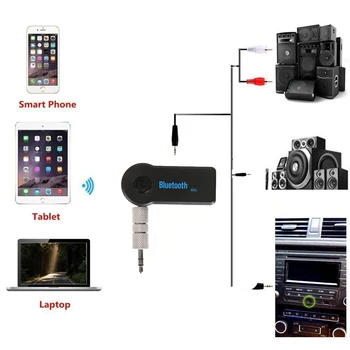 Handfree Bluetooth Müzik Alıcısı Dongel Evrensel 3.5 mm AUX Otomatik Araba Stereo için Telefon tablet PC için Kablosuz Adaptör Fişi
