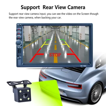 2 DİN 7 İnç Araba Medya Oynatıcı Otomatik Stereo Dokunmatik Ekran Bluetooth GPS Navigasyon Radyo Video Oynatıcı Desteği USB AUX Arka Kamera