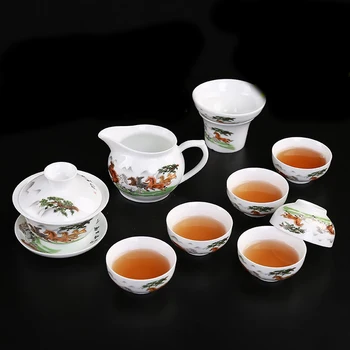 Puer Çin çaydanlık taşınabilir çay drinkware chahai ayarlamak için Kung Fu Kemik Çin Çay Seramik çaydanlık su ısıtıcısı gaiwan çay bardağı