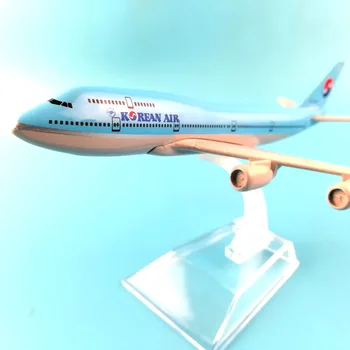16 Alaşım Metal Model Uçak Korean Air 747 Havayolları Boeing747 Uçağı Airbus Havayolları Uçak Modeli W Hediye ücretsiz kargo Standı