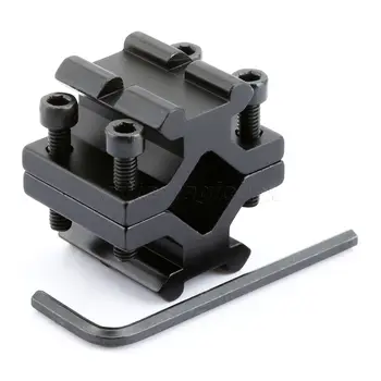 Ayarlanabilir Çift Raylı 20 mm Picatinny Weaver Rail Varil Kapsam Pompalı Tüfek el Feneri Lazer w/ Anahtarı için Montaj Adaptörü