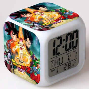 Japonya Manga Dragon Ball z Aksiyon Figürleri Renk Değişimi Dokunmatik ışık Alarm Masası İzle Anime Figma Dragon Ball Süper Çocuklar Oyuncak LED