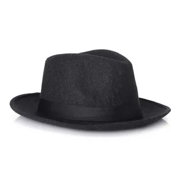Yün Kadın Yün Geniş Ağzına JazzChic Vintage Panama Şapkası Güneş Şapka Siyah Fötr Şapka erkek