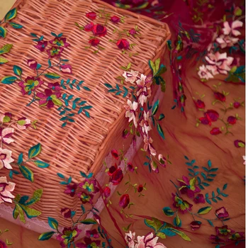 Yeni high-end diy net iplik nakış dantel kumaş Küçük kırık çiçek elbise net kumaş kumaş işlemeli