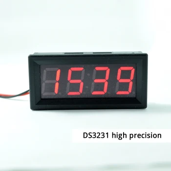 1 Araba Dijital Otomatik Termometre Voltmetre Saat Volt Sıcaklık 3 12V24V Açık Kapalı Kırmızı renk LED Monitör