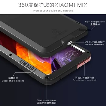 Xiaomi Mi Karışık Durum 2 İçin Tüm Vücut Koruyucu Xiaomi Mi Karışık Durum 2 Gorilla Cam Metal Alüminyum Zırh Darbeye Dayanıklı Ağır Vaka
