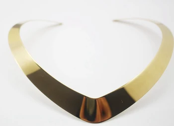 Yaka Kolye V Şekli Kolye Kolye Altın Rengi Takı Paslanmaz Çelik Tork İfadesi Güzel Takı Collares