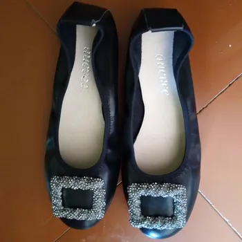 Sevimli Yüksek Kaliteli Bayan Slip ile Düz Hakiki Deri Ayakkabı Kore Ayakkabı Tasarımcısı Bahar Sonbahar Bayan Kızı Tekne Ayakkabı Mokasen-