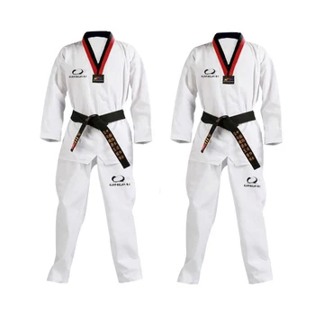 Renk Kemer ile Çocuklar İçin yeni İŞE Taekwondo Dobok Siyah V Yetişkin Dövüş Sanatları Karate Taekwondo Üniforma