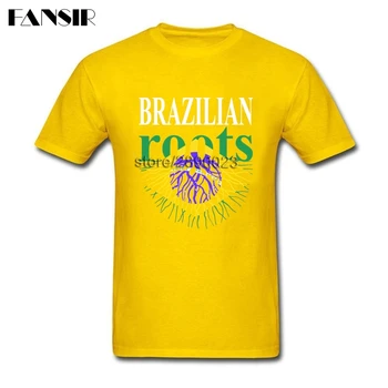 Moda Brezilyalı Kökleri Brezilya Bayrağı T-shirt Erkekler Kısa Kollu Pamuk Özel Erkek T Shirt Sokak Artı Boyutu