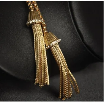 Kazak zincir carroll Yeni Moda Vintage Tarzı Kadın Altın Zincir Kolye ile yıldız Uzun Kolye Cazibe Takı Püskül