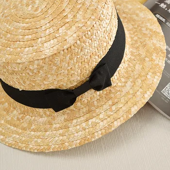 2016 kova yay Plaj kap kız topee kadın chapeau feminino Hasır şapka panama tarzı cappelli Yan Düz güneş şapka yaz
