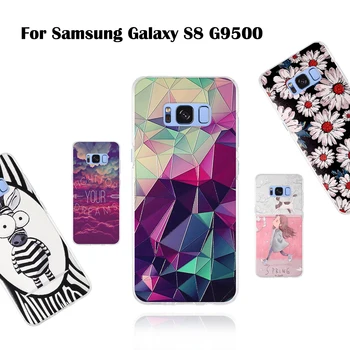 Samsung Galaxy S 8 G950F 5.8 inç Koruma SEVİYELERİNE Geri Kabuk Telefon kılıfı 3D Desen Kapak Renkli Sevimli Durumunda Baskı Kapak