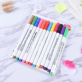 Yamalı DİY Zanaat Kırtasiye Kalem Tekstil Mürekkep Kalem kumaş İşaretleme Kalemi Su Kumaş Yıkanabilir Marker 12 Renk Malzeme