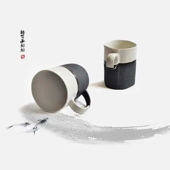 Grip Beyaz Mürekkep Hediyeler ile yaratıcı Retro Japon Tarzı Drinkware Kupalar Seramik Kahve Süt Çay Kupa Bardak Fincan Çiftler