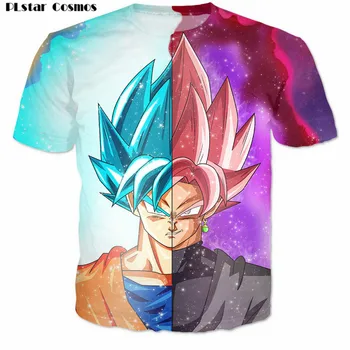PLstar Cosmos hip hop unisex tshirt 2017 Yeni Dragon Ball Z Goku 3D Baskı T-Shirt Erkek Çocuk Yenilik T shirt Üstleri Moda Tees