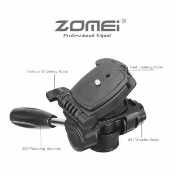 Yeni Zomei Z666 Profesyonel Taşınabilir Seyahat Pan Kafa ile Canon Dslr fotoğraf Makinesi için Kamera Standı Tripod Aksesuarları Alüminyum Tripod