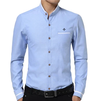 DUDALİNA 2017 Oxford Gömlek Erkekler Uzun Gömlek Erkek Giyim Slim Fit Casual Erkek Gömleği Sosyal E52210 Çin İthal Kol