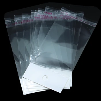 Şeffaf Kendinden Yapışkanlı Mühür Paketi Plastik Çanta İyilik Hediye Kalem Sofra Paket/lot Askı Deliği İle Çanta OPP 500pcs