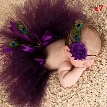 Kız bebek Tütü Tasarım Fotoğraf Bebek Bebek Kostüm Kıyafet Eşleşen kafa Bandı Pettiskirt Etek TS025 Sahne