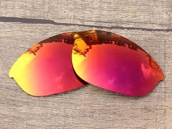24K Altın & Fire Kırmızı 2 Çift Yarım Ceket güneş Gözlüğü Çerçeve %100 UVA ve UVB Koruması İçin Polarize Yedek Lensler Ayna