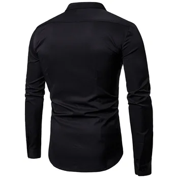 Fransız Ön Mens Casual Uzun Kollu Gömlek | 2017 Marka Yeni Moda Kısa Düz Renk Erkek Gömlek Kırmızı/Beyaz/Siyah Artı 2XL