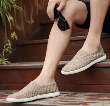Rahat Ayakkabılar Örgü Yeni 2017 Moda Nefes Erkek Ayakkabıları İlkbahar Yaz Ayakkabı Sürüş Adamlar Daireler Eğitmenler Dantel