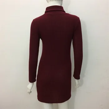 2017 Yeni Varış Kadın Sonbahar/Kış Elbise 3 Renk Sıcak bir Kılıf Mini Kısa Rahat Kadın elbise vestidos Örme