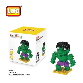 Çocuklar İçin LNO Sıcak Mini Yapı taşları Avengers Ironman Hulk Spiderman Modeli Mikro Boyutu Elmas Tuğla Eğitim Juguete
