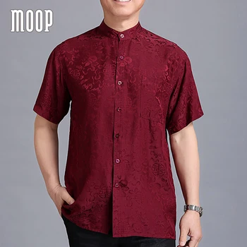 6 Renk doğal ipek iş gömlek kısa kollu gömlek floral jacquard kombinezon homm camiseta masculina LT1509 ÜCRETSİZ GEMİ