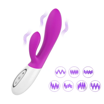 Hieha Adult Erotik Seks Oyuncakları Kadın için Çift G-spot Isıtma Tavşan Vibe Vibratör Kadın Klitoris Vibratör Masajı Stimülatörü