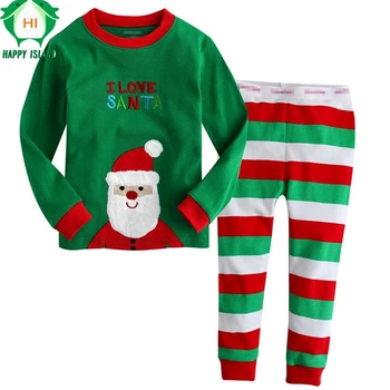 MUTLU ADA Noel Çocuk Kıyafetleri 2 ila 7 yaşındaki Çocuk için Çocuk Pijama Erkek Kız Kawaii Tulumu Pamuk Ayarlar Saf