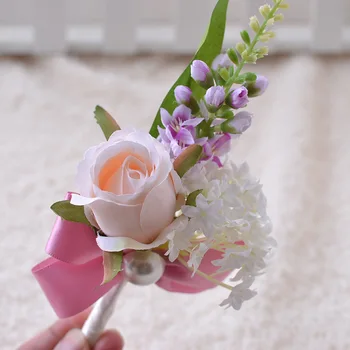 Kyunovia Düğün Balo Korsaj Gelin Bilek Korsajı el Yapımı yaka çiçeği Damat Sağdıçlar Çiçek FE15 yaka çiçeği Nedime