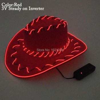 Parti Şapkası sahne yanıp sönen Şapka Parlayan yeni Tasarım Moda Kovboy EL kablo halat DC-Up & # 8226; Sürekli Kızdırma Parti Malzemeleri Işık Neon