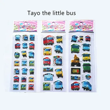 Sıcak Satış 6pcs/set Tayo küçük otobüs etiketi pegatinas juguetes 3D karikatür çıkartmalar pegatinas notebook çocuklar çıkartmaları muhasebe ve V. Uyg