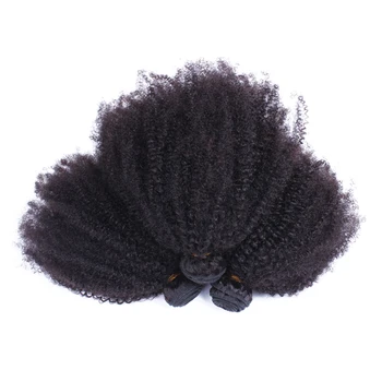 İnsan Saç Örgü Moğol Afro Kinky Kıvırcık Saç Doğal Renk Saç uzatma 4C Olmayan 1 Remy Saç Uzatma CARA Pc 4B Demetleri