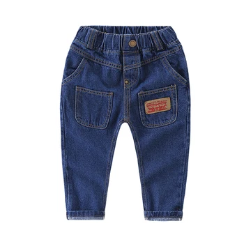 2 yeni Marka Erkek Kot Pantolon Çocuk Kore Kişiselleştirilmiş Cep Çocuk Elbiseleri Çocuk Kot Pantolon Normal Çocuk Yaş-6T Yıl