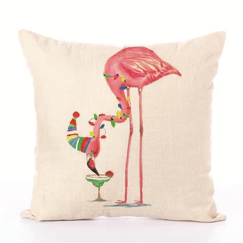 İç Karikatür Sevimli Pembe Moda Kaliteli Avrupa Tarzı Keten Malzeme Dekoratif koltuk araba koltuğu olmadan Flamingo Serisi Yastık