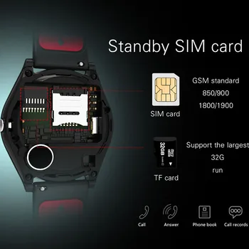 Android iPhone İOS Kadınlar için GAGAFEEL Smart İzlemek SIM Kart Erkek Kol saati kronometre Kamera Spor Aramayı Saat