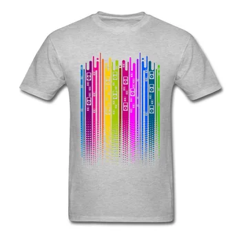 Renk Üst Tees Moda Tasarımcısı XXXL Müzik 2018 Modern Neon City Resim Kısa Kollu Mans T Shirt Pamuklu Kumaş