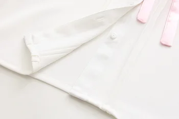 2017 Bahar yeni Japon Tatlı Yumuşak rahibe Genç Kız Pembe Fiyonk Beyaz Basic Gömlek Sevimli Peter pan yaka Rahat Kadın Bluz