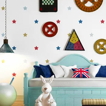 Çocuk Yatak Odası duvar Kağıdı 3D Çizgi film Renkli Yıldız Erkek Ve Kız arka Plan Duvar Kağıdı Ev Dekorasyonu dokunmamış Duvar Kaplamaları