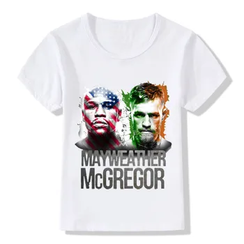 Gündelik Giysi Kızlar Boks Floyd Mayweather Vs Conor McGregor Tasarım Çocuk T-Shirt Çocuk Toddler Tee Üstleri,HKP5155